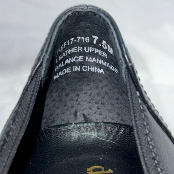 David Tate Black Leather Round Toe Court Heels | Sz 7.5 - Picture 8 of 9